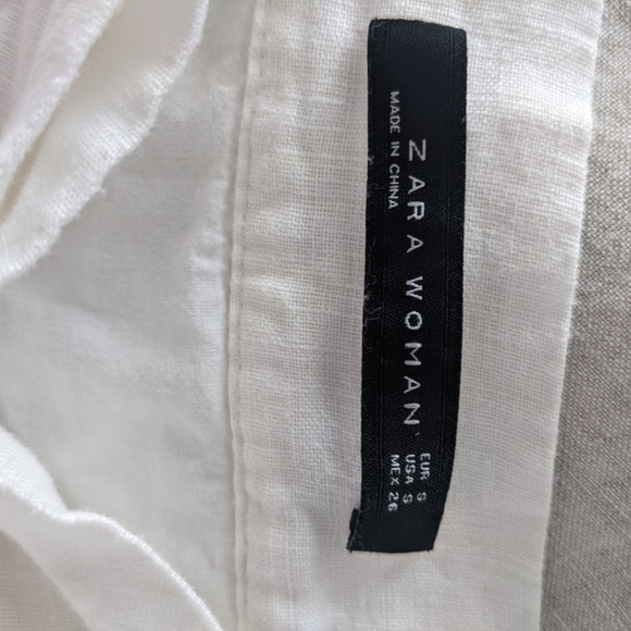 Pearl skirt - white button down linen skirt. - Picture 7 of 7